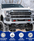 Ford Super Duty truck with Red Silicone Front Tow Hook Covers For Ford Super Duty F250 F350 F450 2017-2026, Flush Fit Design