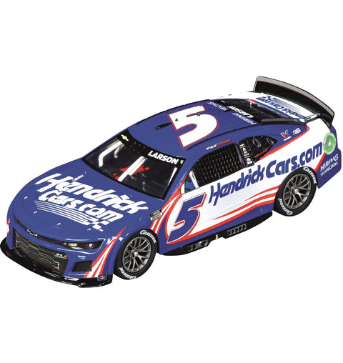 Blue NASCAR car from Darlington Showdown Slot Car Track Set With Two NASCAR Themed Cars And Dual Speed Controllers Analog Racing Action