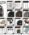 Heavy Duty 320 Piece Rotary Tool Accessory Kit With Durable Protective Carry Case For Sanding Cutting Drilling And Polishing That Makes Any Project A Total Breeze - tool accessories organized in a clear case.