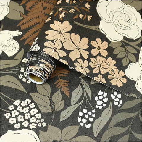 Peel And Stick Floral Wallpaper Removable Rose Leaf Pattern Vintage Wall Mural For Living Rooms And Bedrooms No Mess