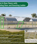 26 By 10 Ft Extra Large Walk In Chicken Coop With Dome Roof Front And Rear Doors Feeding Door Roosting Ladder Outdoor Poultry Cage