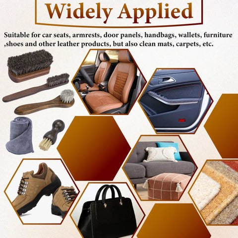 Dope Leather Brush For Car Detailing With Horsehair Bristles And Wood Handle Soft On Leather Seats and Interior