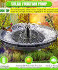 Solar Powered Bird Bath Fountain Kit For Outdoor Hanging Use With 4 Water Pattern Sprays Hummingbird Pump No Fuss Setup