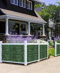 Dense Leaf Ivy Privacy Fence Screen 120x40 Inches No Gap Faux Ivy Wall Panel installed on a garden patio fence