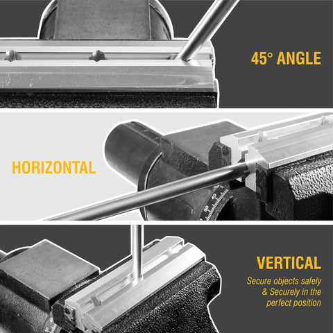 Two Pack Magnetic Vise Jaws Set with Scratch Free Anodized Aluminum Jaws in 45° angle, horizontal, vertical positions