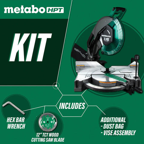 12-Inch Compound Miter Saw With Xact Cut LED Shadow Line System And Dual Bevel, 15 Amp Motor Delivers Up To 4,300 RPM