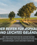 Scenic road with trees, showcasing all-round all terrain bicycle tire for MTB and e-bikes, 26 to 29 inch, wired type, ADDIX Performance.