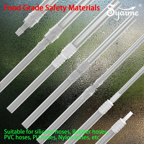 Female urination device connector, 10-piece set of clear hose barb fittings for extension tubes in multiple diameters