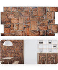 3D Faux Stone Wall Panels Non Adhesive PVC Covering 50 Sq Ft For Home And Office Decor, showing a stone look in a cafe setting.