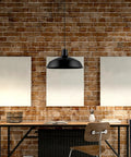 Industrial Warehouse Pendant Light With 5 Ft Adjustable Cord Matte Black Dimmable Hanging Lamp for Kitchen Island