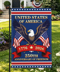 250th Anniversary USA Flag Garden Flag Burlap 12x18 Inch Double Sided Patriotic Yard Decor Featuring 1776 2026 Eagle And Flag