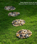 Polished River Rock Stepping Stones For Garden Pathway With Mesh Backing Nine Inch Pebble Paver Mats Six Pack Outdoor Decorative Stones