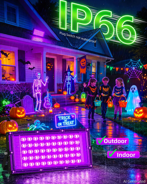 Squad Approved Fifty Watt Blacklights For Halloween Glow Raves And Nightclubs IP66 Waterproof UV Lamps Bring The Party Heat And Electric Neon Stage Vibes Anytime