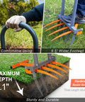 Beast Of A Broad Fork Garden Tool With 9 Tines Heavy Duty Ergonomic U Shaped Handle for spading and digging soil in garden