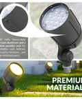12W Bronze Outdoor LED Flood Light With Weatherproof Build Adjustable Mount for landscape lighting applications on grass