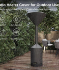 Patio Heater Cover For Umbrella Style Heaters Waterproof Dustproof Sunproof 300D Oxford Fabric With Zipper Fits 91.3 In H
