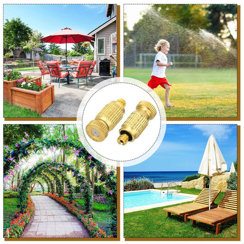 30 Pack Brass Misting Nozzles 0.020 Inch Hole 0.5 Mm 10-24 UNC Thread High Pressure Anti Drip Sprayer Heads Outdoor