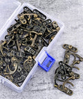 40 Pieces Jewelry Box Latch Hook Set In Bronze Iron With Antique Brass Coating That Resists Rust For Small Cabinets And Boxes