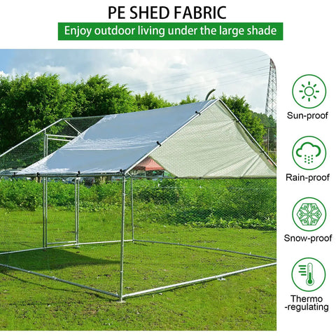 Heavy Duty Beefy Outdoor Chicken Coop With Metal Frame Large Poultry Pen Enclosure Rustproof Wire Mesh Fence Waterproof Chicken Run Cage