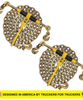 Heavy Duty 5/16 Inch Chain Load Binder Tie Down Kit With 5400 Lbs Working Limit Includes Grade 70 Dot Hauling Chains, coiled chains with hooks.