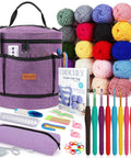Ultimate Beginner Crochet Kit For Adults With 9 Soft-Handle Hooks, 20 Skeins Yarn, Handy Crochet Bag, Knitting Starter Set Visible