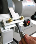 Bench Grinder Tool Rest Jig Replacement For 6 Inch And 8 Inch Grinders And Belt Sanders, sharpening chisel close-up
