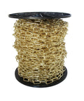 10 Gauge Decorative Solid Steel Double Loop Chain Sold By The Reel, 164 Feet, Heavy Duty Hanging Chain on black reel for pendant lighting