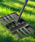 Beast Of A Heavy Duty Lawn Leveling Rake With 17 By 10 Inch Head And 5 Foot Handle For Quick No Flip Action On Grass Topsoil Dirt And Sand