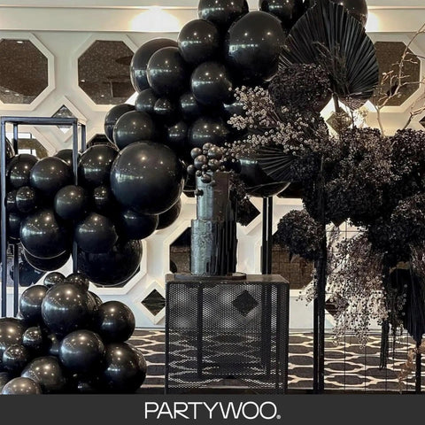 Black Balloons Party Pack 140 Pcs With 18 Inch 12 Inch 10 Inch And 5 Inch Balloons Arch Kit Garland For No Fuss Easy Setup