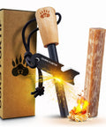 Fire Starter Survival Kit With 3 Eighth Inch Ferro Rod, Multi Tool Striker, Natural Fatwood Tinder, 15,000+ Strikes.