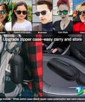 Driving HD Polarized Sunglasses For Men And Women Full Frame Black Shades showcased in various styles with zippered carrying case