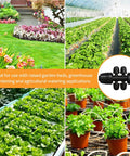 Barbed Tee One Half Inch To One Quarter Inch Drip Irrigation Fittings Kit, Ten Piece Set For Garden Setup with Six Way Connectors