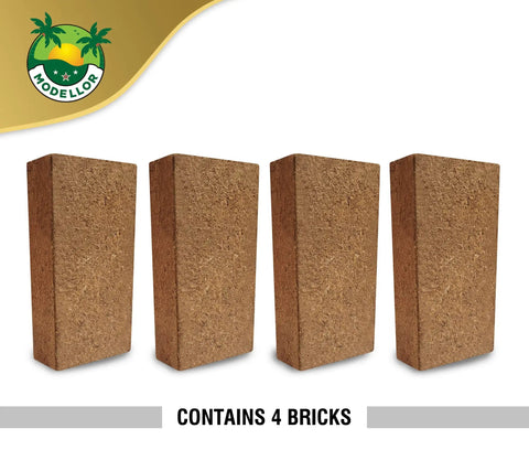 Four 1.25 Lb Coco Coir Bricks Expand To Nine Gallons, Ultra-Pure No-Rinse Seed Starter Mix, Triple-Washed Low-Salt