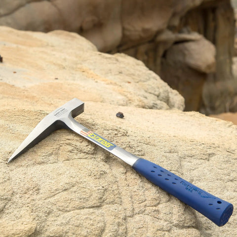 Rock Pick Hammer 22 Oz USA Made Geology Tool With Pointed Tip And Shock Reduction Grip For Prospectors And Contractors Square Face