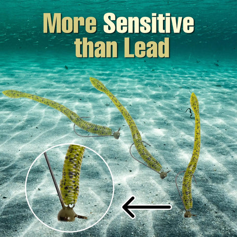 Dense Tungsten Stand Up Shaky Head Jig Heads With Screw Lock Keeper Provide A Straight Fire Finesse Bass Presentation In Green Pumpkin One Quarter Ounce Five Pack Catch Plenty Of Lunker Bass Daily featuring soft plastic worms in water.