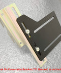 Heavy Duty Bed Frame Bracket Adapter For Headboard Conversion Full To Queen Solid Steel Offset Plates side view with screws