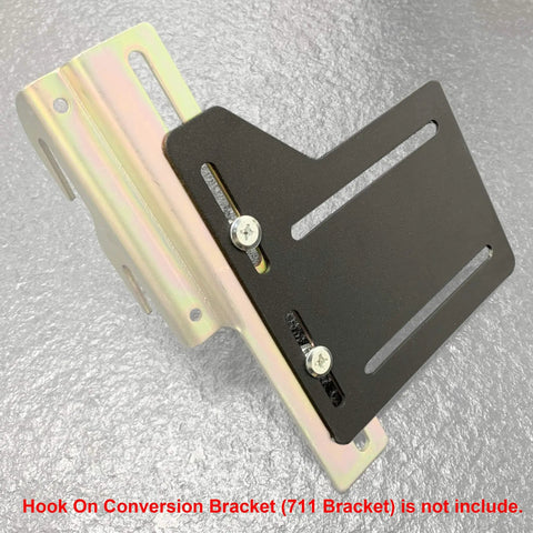 Heavy Duty Bed Frame Bracket Adapter For Headboard Conversion Full To Queen Solid Steel Offset Plates side view with screws