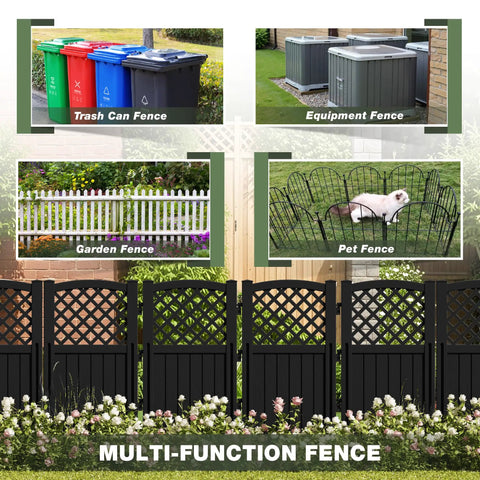Outdoor Privacy Screen Fence For Trash Cans, Air Conditioners And Pool Equipment, 4 Panels, 43.5 Inches High Display Examples