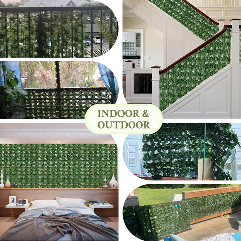 Artificial Ivy Privacy Fence Wall Screen 40x120 Inches for Patio Balcony Garden Backyard Indoors Outdoor UV Resistant Faux Greenery