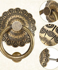 Antique Door Knocker With Bronze Brass Ring Pull For Front Door Gate Garage Fence And Castle Entry, Victorian style hardware