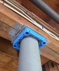 Fast Snap Column Enclosure Framing System Fits 3 To 4 Inch Round Pillars Snappy Diy Setup, blue bracket on round pillar.