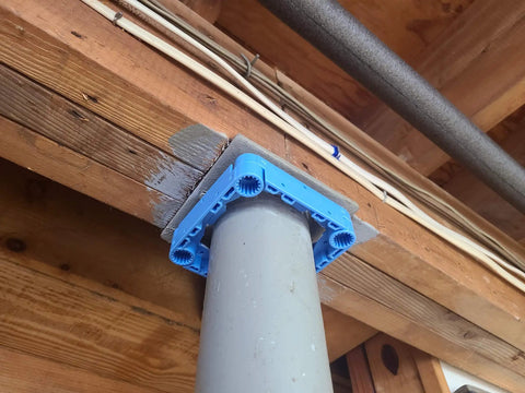 Fast Snap Column Enclosure Framing System Fits 3 To 4 Inch Round Pillars Snappy Diy Setup, blue bracket on round pillar.