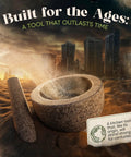 Unpolished Granite Mortar And Pestle Set One And A Half Cup Capacity Heavy Duty Stone Grinding Tool with city skyline