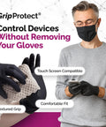 Top Shelf Black Nitrile Gloves 1000 Count Bulk 4 Mil Thick Chemical Resistant Disposable Gloves With Crisp Tactile Feel For All Day Comfort And Serious Work Protection used for touch screen control.