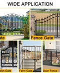 Various gate types showcasing the use of Set Of 4 Heavy Duty Wall Mount Gate Hinges With 8 Screws Galvanized Steel Rust Proof For Chain Link Fence Or Barn Doors.
