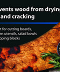Wood cutting board details with herbs and spices, Food Grade Mineral Oil For Wood Cutting Boards And Butcher Blocks Gallon Size