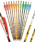 Camo Carbon Crossbow Bolts With 125 Grain Removable Tips, 16 To 22 Inch Options, Low Hand Shock And Fast Straight Flight