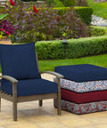Outdoor Deep Seat Cushion Set 24x24 Inches Weatherproof Rain Proof Fade Resistant Patio Cushions For Chairs Sofas And Couches Sapphire Blue