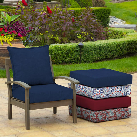Outdoor Deep Seat Cushion Set 24x24 Inches Weatherproof Rain Proof Fade Resistant Patio Cushions For Chairs Sofas And Couches Sapphire Blue
