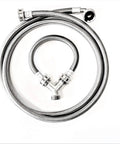 Industrial Steam Dryer Installation Kit With 6 Ft Stainless Steel Braided Hose Pro Grade Three Quarter Inch FHT 90 Degree Elbow